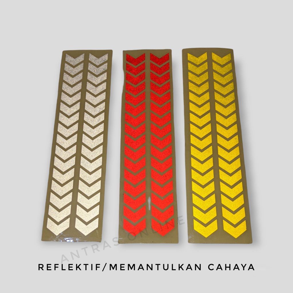 Sticker Reflektive box dan Sticker Reflective plat nomor/Stiker panah garis polisi/stiker panah refl