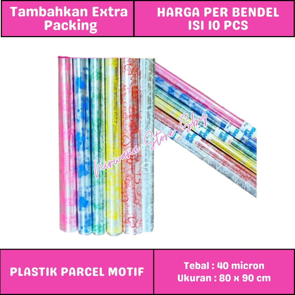 

(10 Lembar) Plastik Parcel Motif Tebal 40 Micron Ukuran 80x90 cm