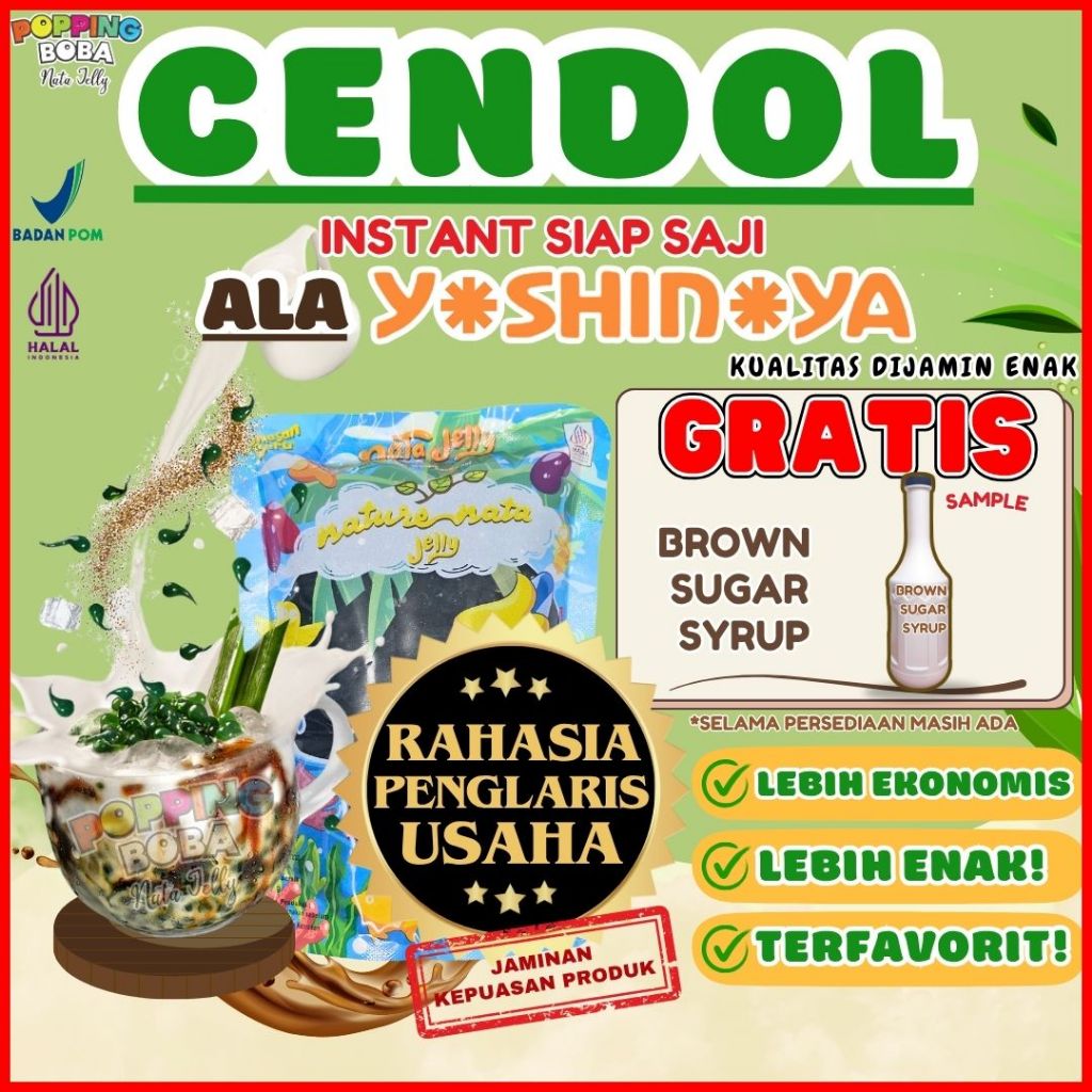 

JellyCendolKecebongAlaYoshinoyaCocokDengan FRESH BUBBLE STRAW Sedotan Boba Big Straw - Jelly Cendol Kecebong 500 Gram | Cocok Untuk Semua Jenis Minuman