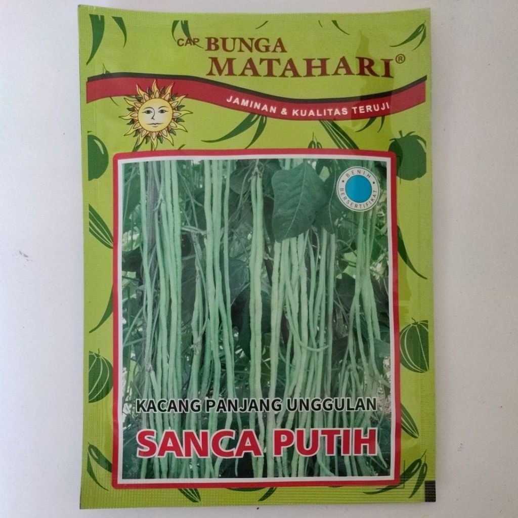 

Kacang panjang sanca putih 100 gram. Expired november 2026. Tahan layu fusarium dan tidak mudah gembos
