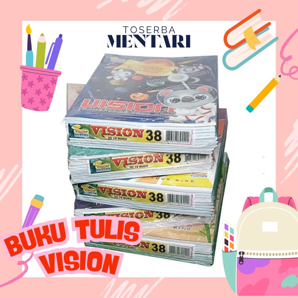 

BUKU TULIS VISION 1 PAK ISI 32,38,58