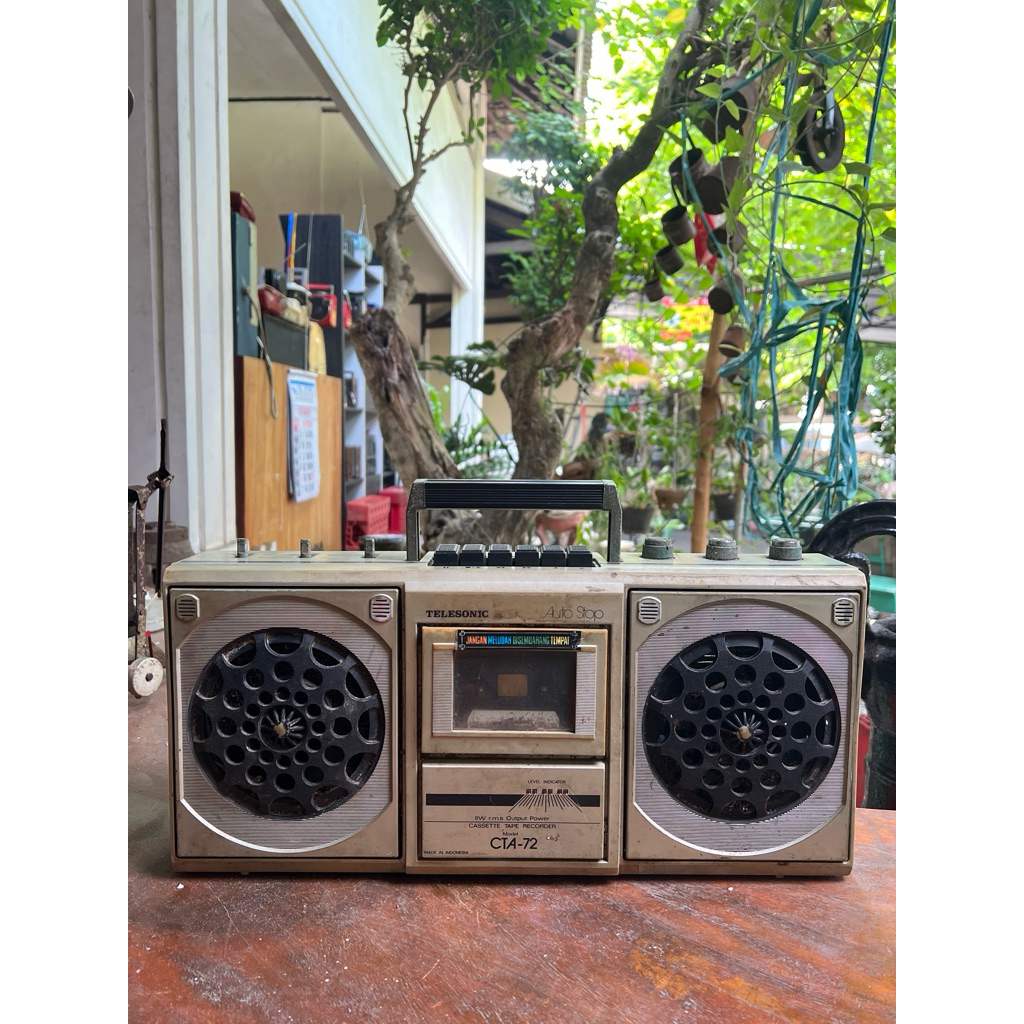 Cassette Tape Recorder Boombox Auto Stop, Telesonic CTA-72