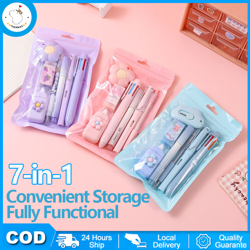 

7-in-1 - Alat Tulis Lucu Paket Hadiah / Perlengkapan Sekolah / Berbagai Macam Alat Tulis, Bahan