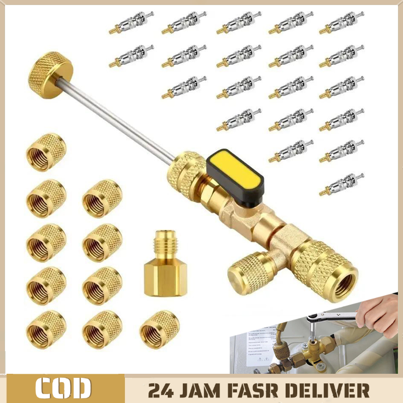 1set Alat Service Air Conditioner Valve Core Remover Alat Perbaikan Ac Valve Remover Backflow Valve 