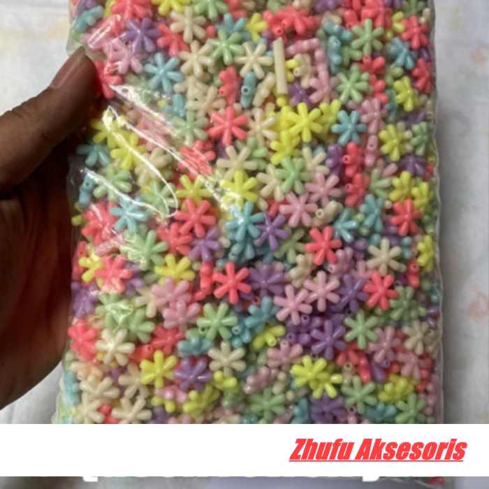 1pon manik manik pastel salju mix warna pastel