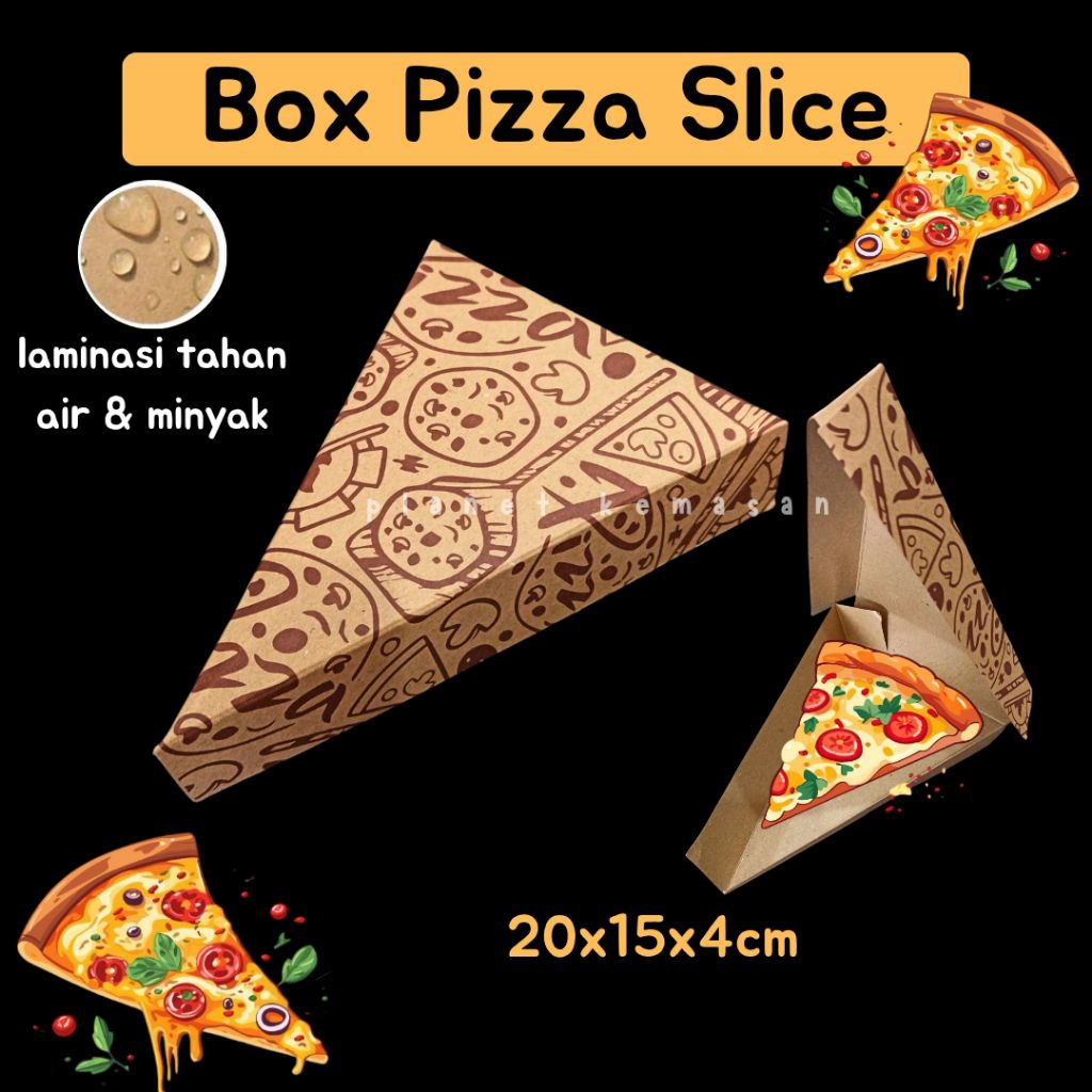 BOX PIZZA SLICE / DUS SLICE PIZZA / DUS BOX CREPES PIZZA SLICE / BOX PIZZA POTONGAN MOTIF