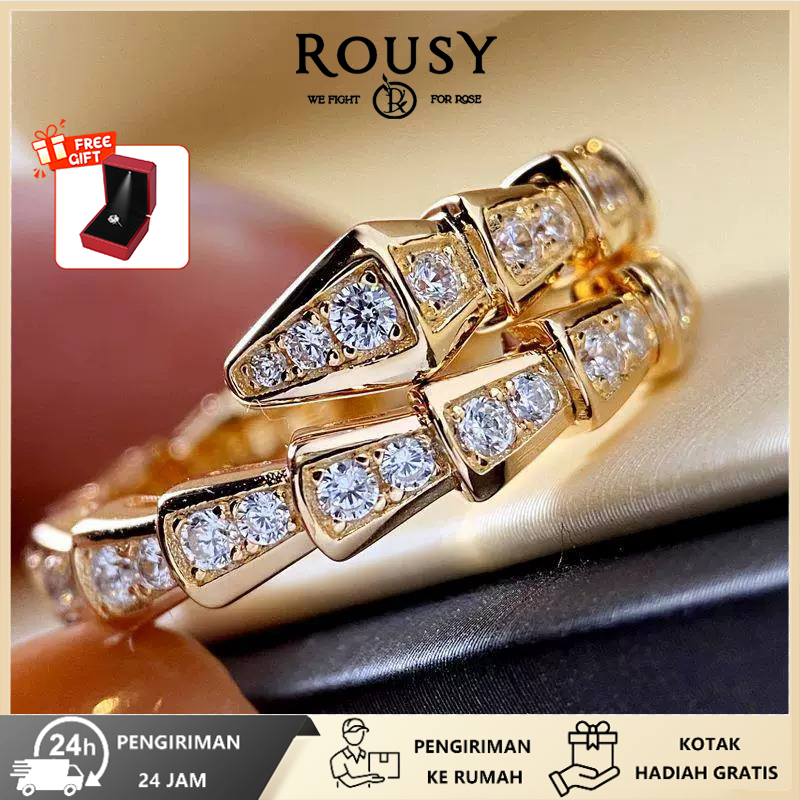 【Kotak Hadiah Gratis】Cincin S925 Cincin Ular Perak Cincin Emas Cincin Perak Cincin Pasangan Cincin M