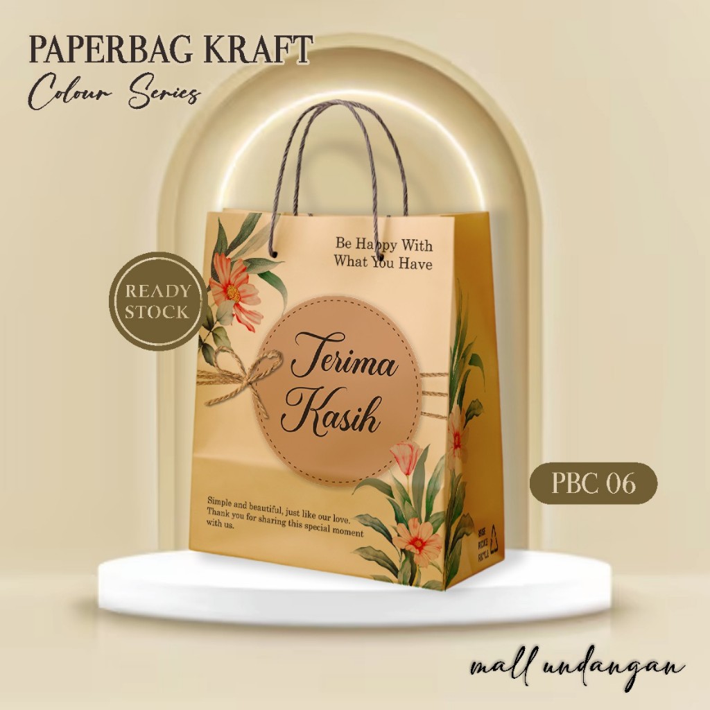 

(12 PCS) PAPER BAG MOTIF WARNA PAKET LUSINAN - TAS SOUVENIR PERNIKAHAN COLOUR READY STOCK PBC 06