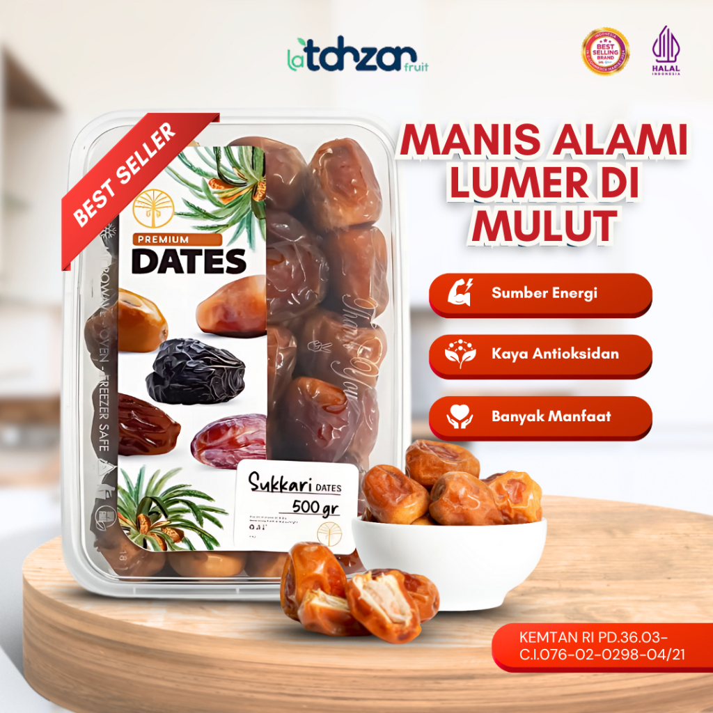 

Kurma Sukari Thinwall 500gr Manis Lembut Legit Kurma Raja Premium Quality