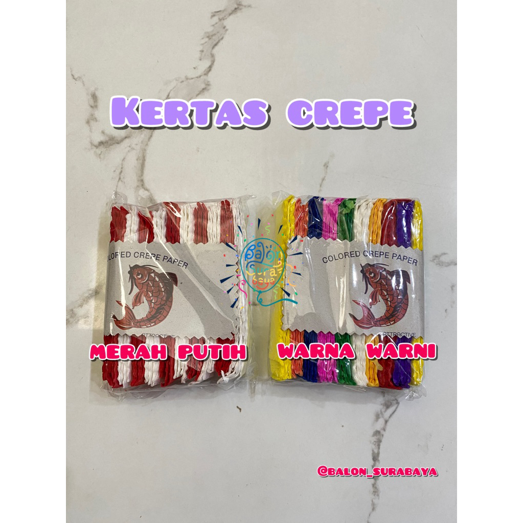 

Kertas CREPE RAINBOW & merahputih