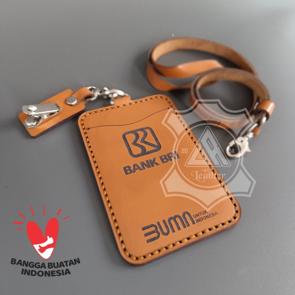 

Nametag Kulit Asli / Id Card Holder Custom Nama dan Logo / Nametag Kulit Custom