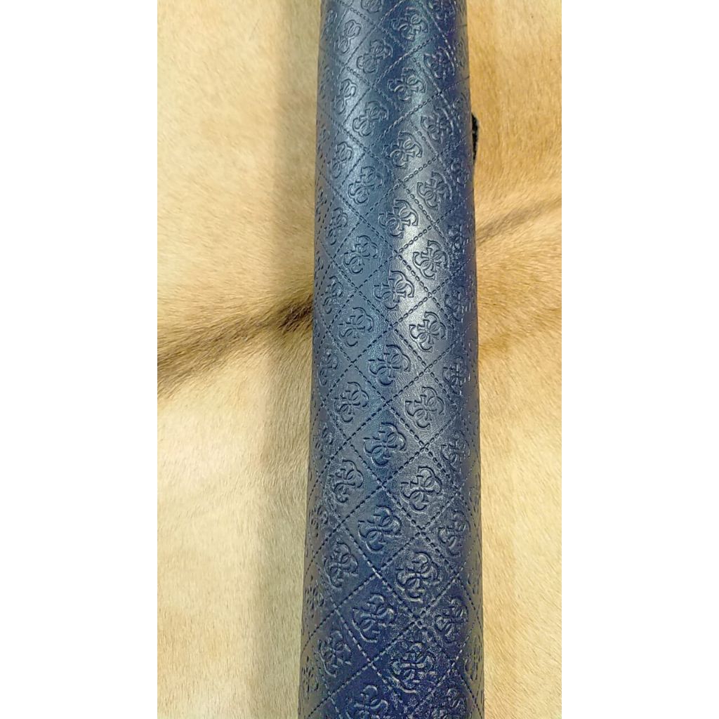 Kulit Sapi Cetak Bunga Warna Navy perfeet