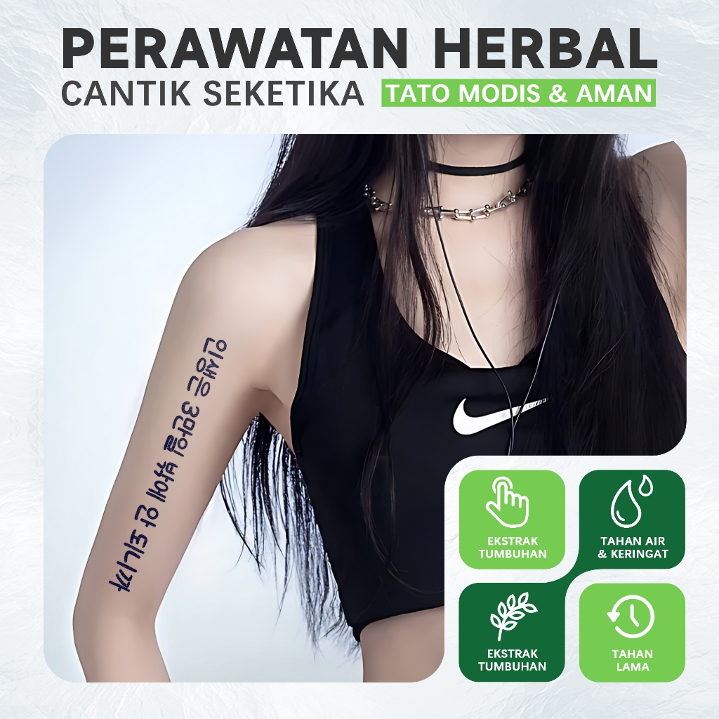 Zoar tattoo stiker tato  M-479  sementara  【 Kalimat dalam bahasa Korea】Tahan lama Tattoo menempel d
