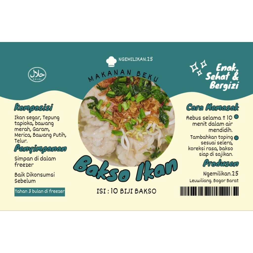 

Bakso Ikan Kakap berat 350-400 gr