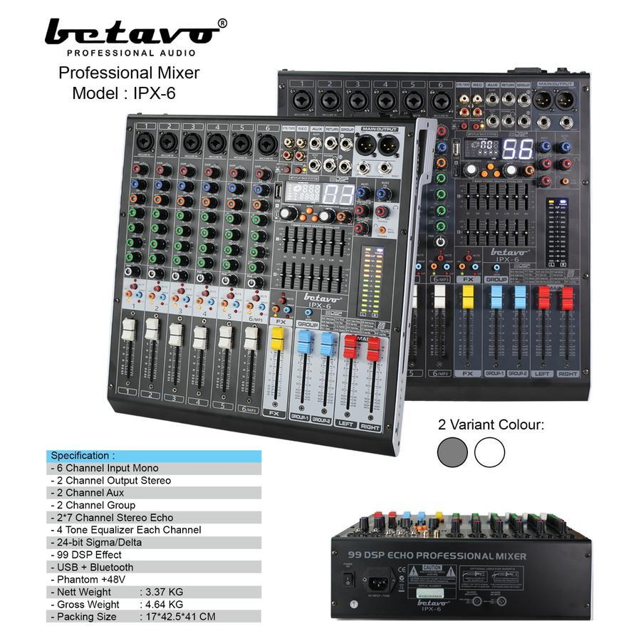 PROFESSIONAL MIXING CONSOLE BETAVO IPX 6 6CHANNEL MIXER