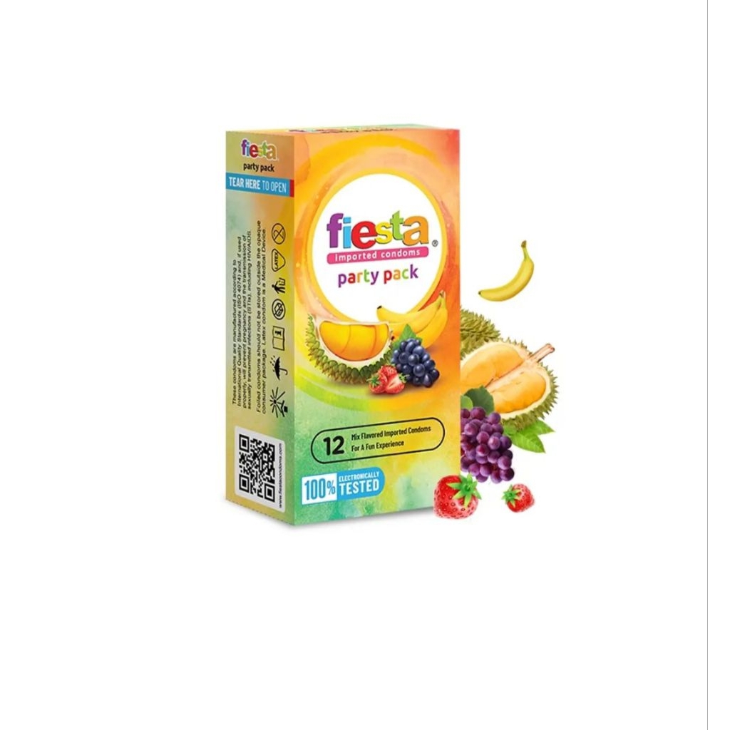 Bestbuy0404 Fiesta Party Pack Kondom Berbagai Rasa 1Box Isi 12 Sachet / Condom Fiesta