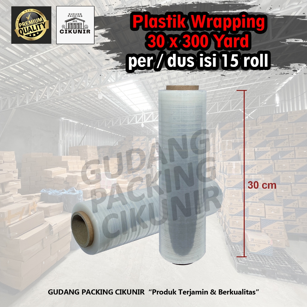 

Plastik Wrapping 1 DUS / Wrapping Stretch Film 30cm x 300 Yard Isi 12 Pcs