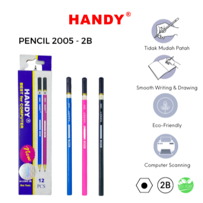 

( 12 Pcs ) HANDY - Pensil Pencil 2B Sketch Art 2005