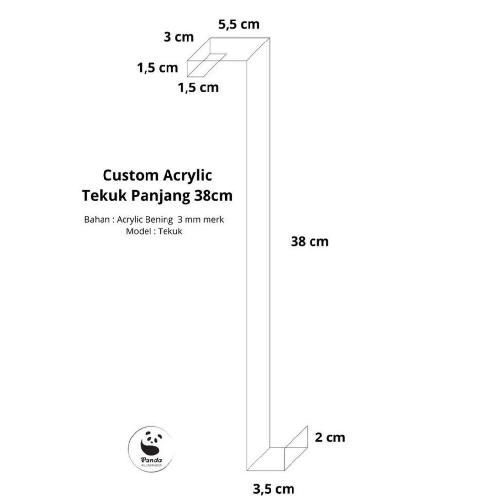 

Custom Akrilik / Acrylic Tekuk Panjang 38 cm