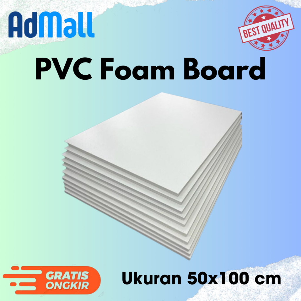 PVC Foam Board Putih Ukuran 50x100 cm / PVC Board / PVC Plafon / PVC Sheet / PVC Dinding