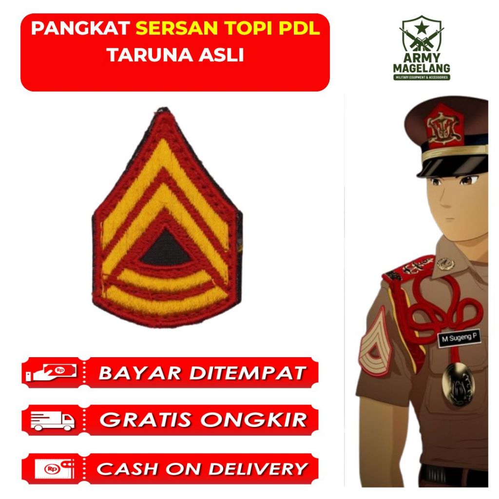PANGKAT TOPI PDL SERSAN PEREKAT TARUNA AKMIL ASLI