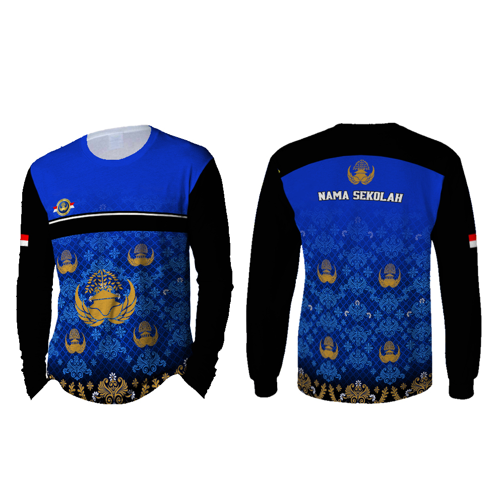 Baju Korpri Pria Kaos Motif Batik Korpri Terbaru Jersey Korpri Pria Lengan Panjang Custom Nama