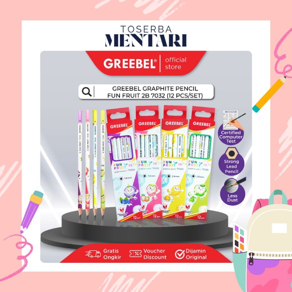

PENSIL GREEBEL 2B FUN FRUIT 7032 1LUSIN
