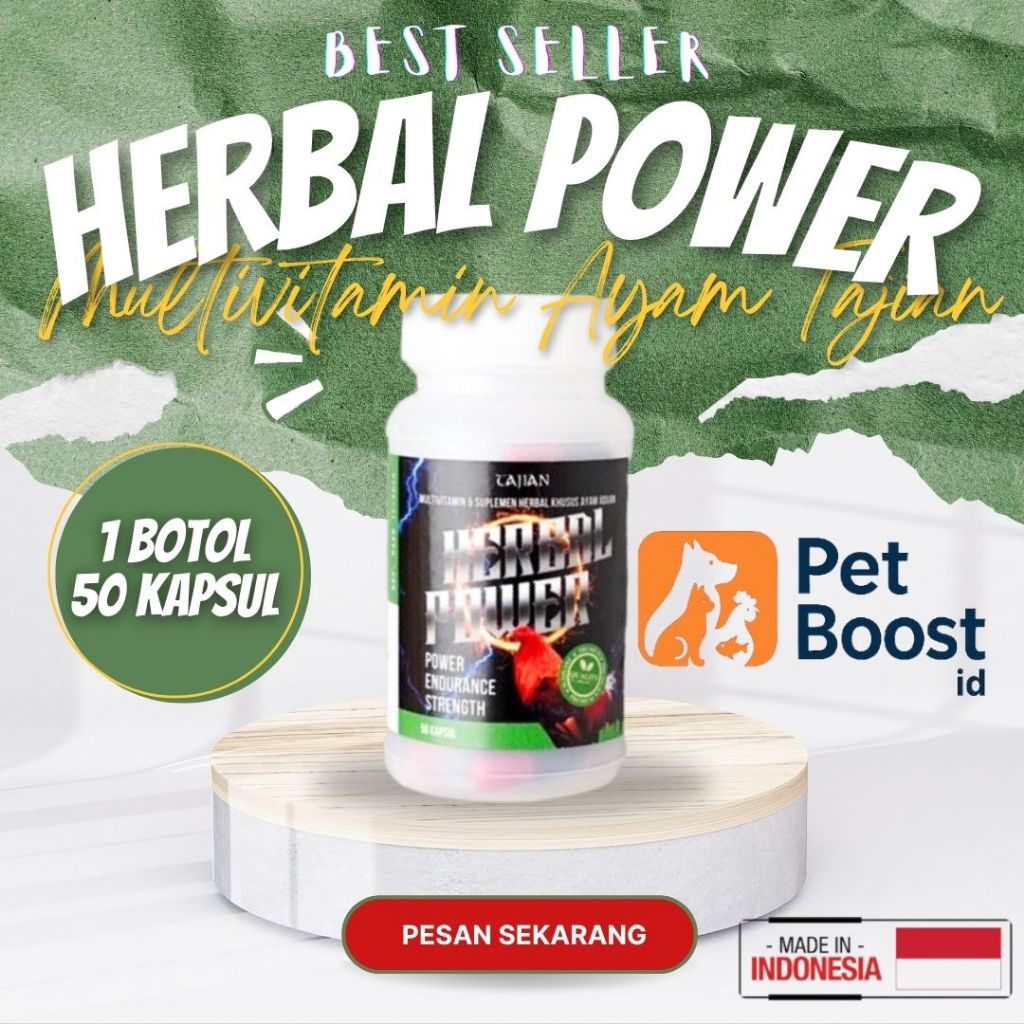 Herbal Power Tajian - Multivitamin Ayam / Rainbow Vitamin Ayam Multivitamin Jamu Ayam  isi 50 KAPSUL