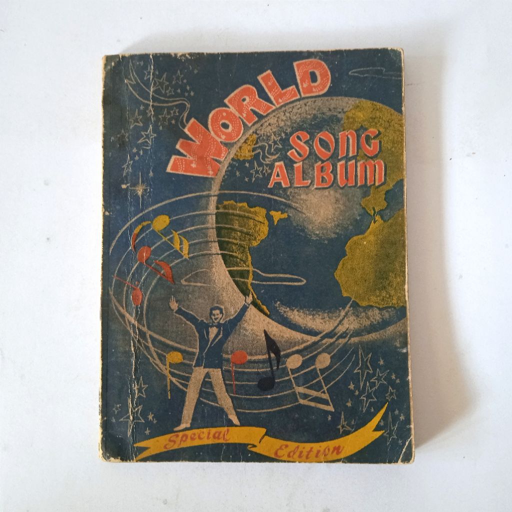 Antik Buku Musik Lagu Lama WORLD SONG ALBUM Toko Buku Tai Seng Th.1950an Utuh Komplit Layak Koleksi