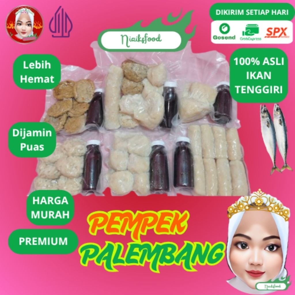 

8 Pcs PAKET HEMAT MIX Pempek Palembang Asli / Pempek Telor / Pempek Kulit / Pempek Lenjer Pendek / Pempek Keriting / Ikan Asli / Murah / Super Premium