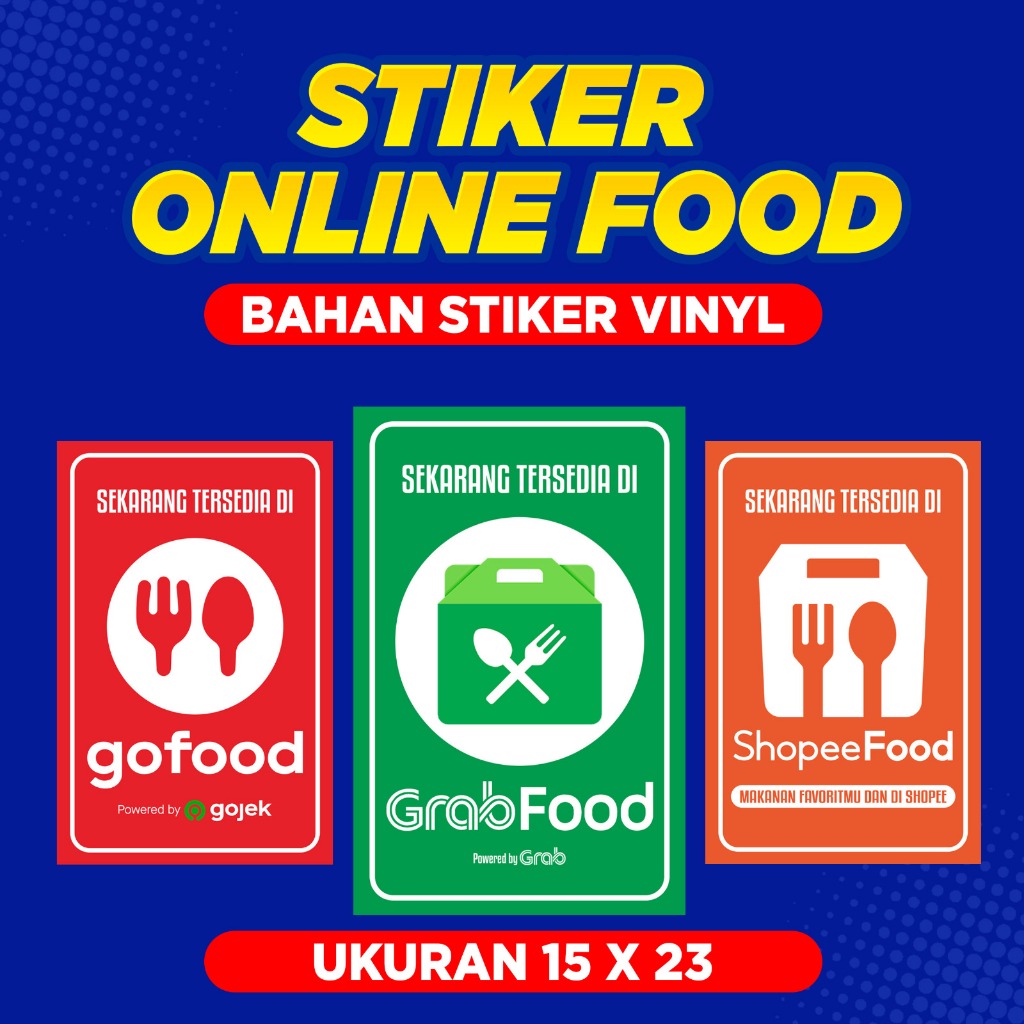 

Stiker vinyl online food custom Stiker Gofood / Grab food /Shopee food