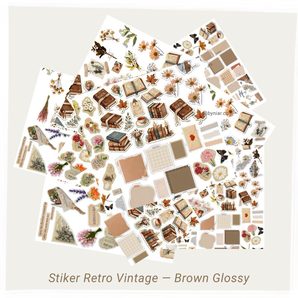 

90+ Pcs Brown Retro Vintage Sticker Pack, Stiker Korea Aesthetic , Stiker Vintage , Stiker Retro Journal Minimalis , Stiker Laptop iPad Tab Tumbler Kulkas