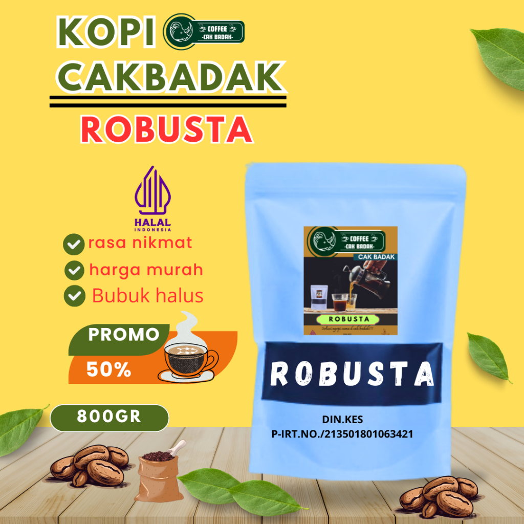 

Kopio bubuk MURNI ROBUSTA isi 800 Gr kopi murni tanpa campuran