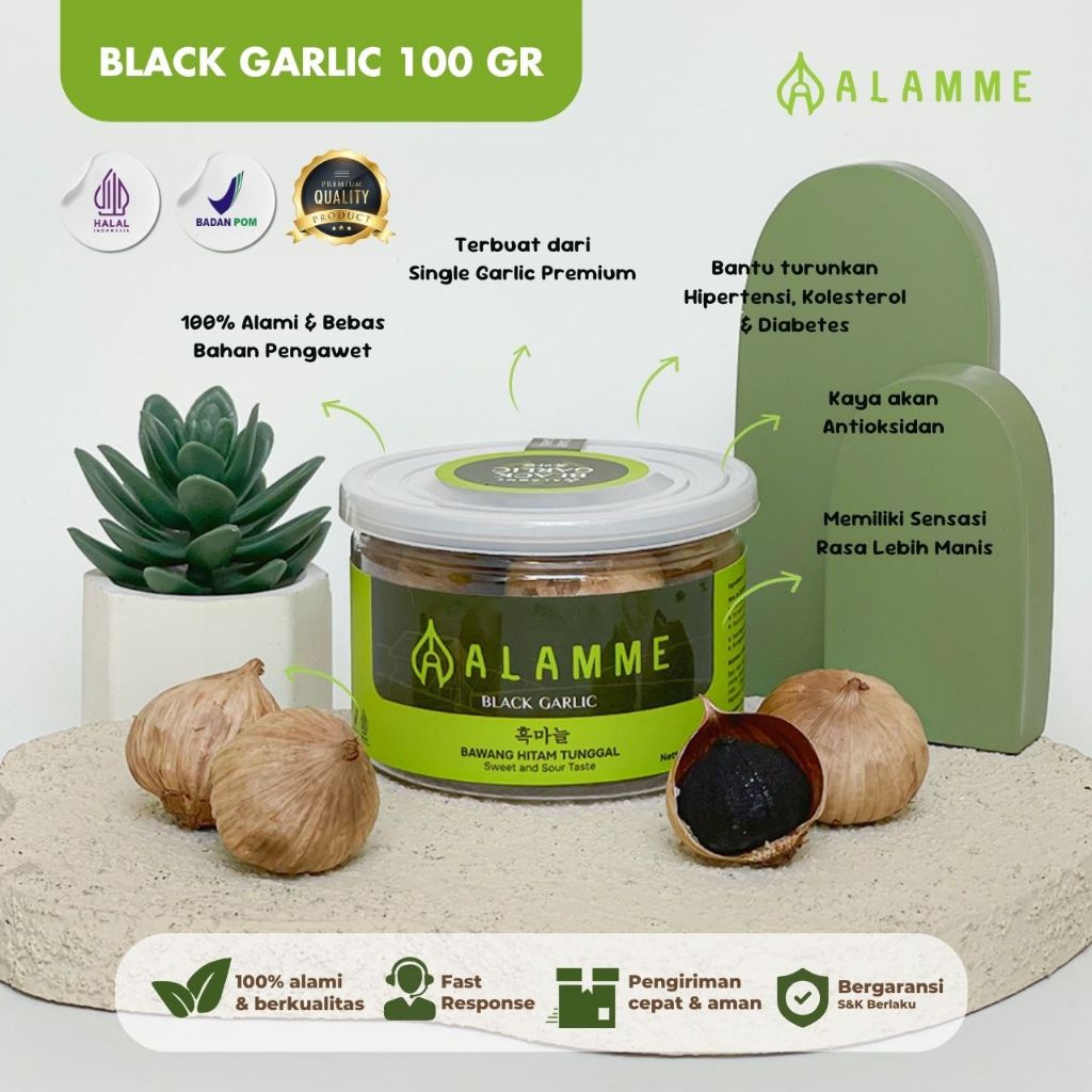 

Alamme Black Garlic Bawang Hitam Tunggal Premium Alamme 100 Gram