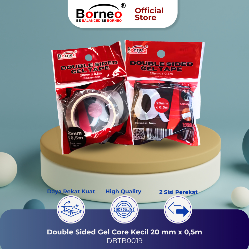 

Double Sided Gel Tape / Nano Tape Core Kecil Borneo 20mm x 0,5m