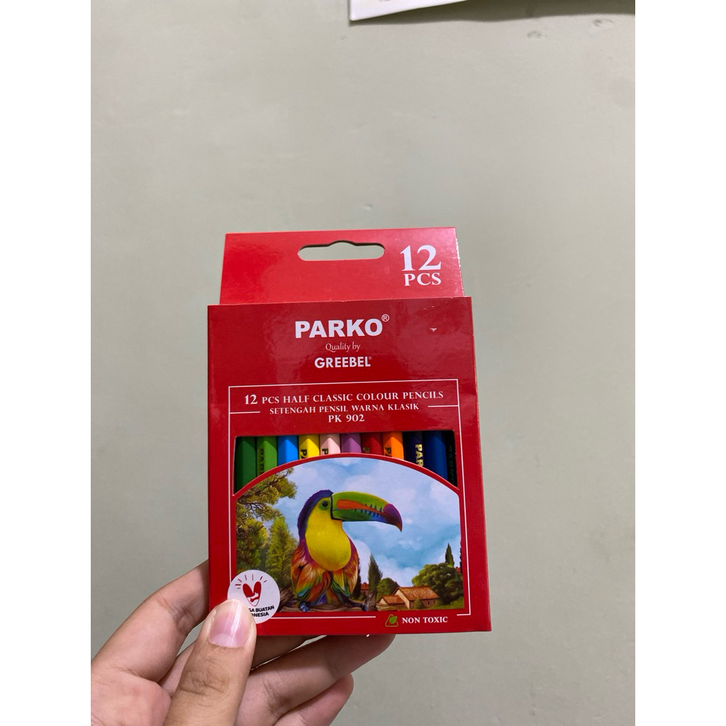 

Pensil warna greebel pendek 12 warna parko