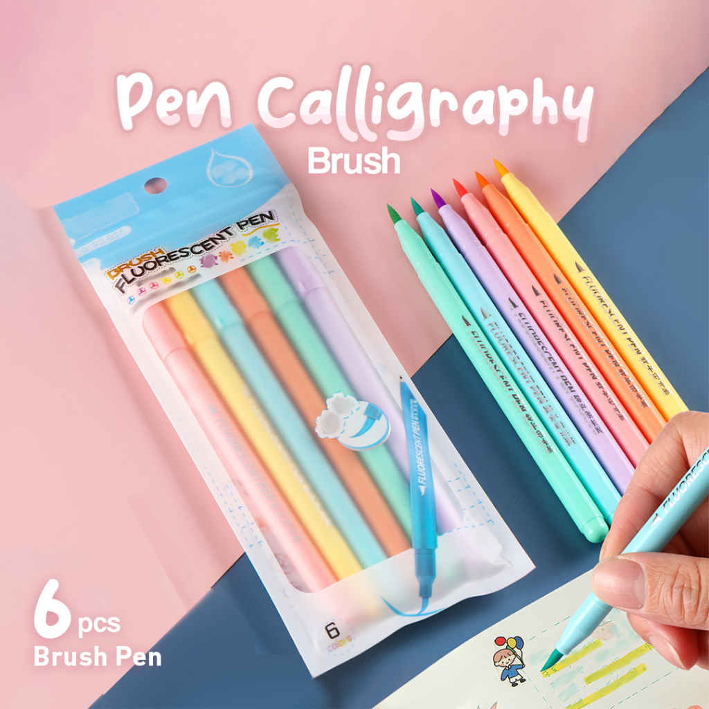 

Pen Calligraphy Brush - 6 Pcs | Brush Pen | Calligraphy Brush Lettering Aesthetic Vintage
