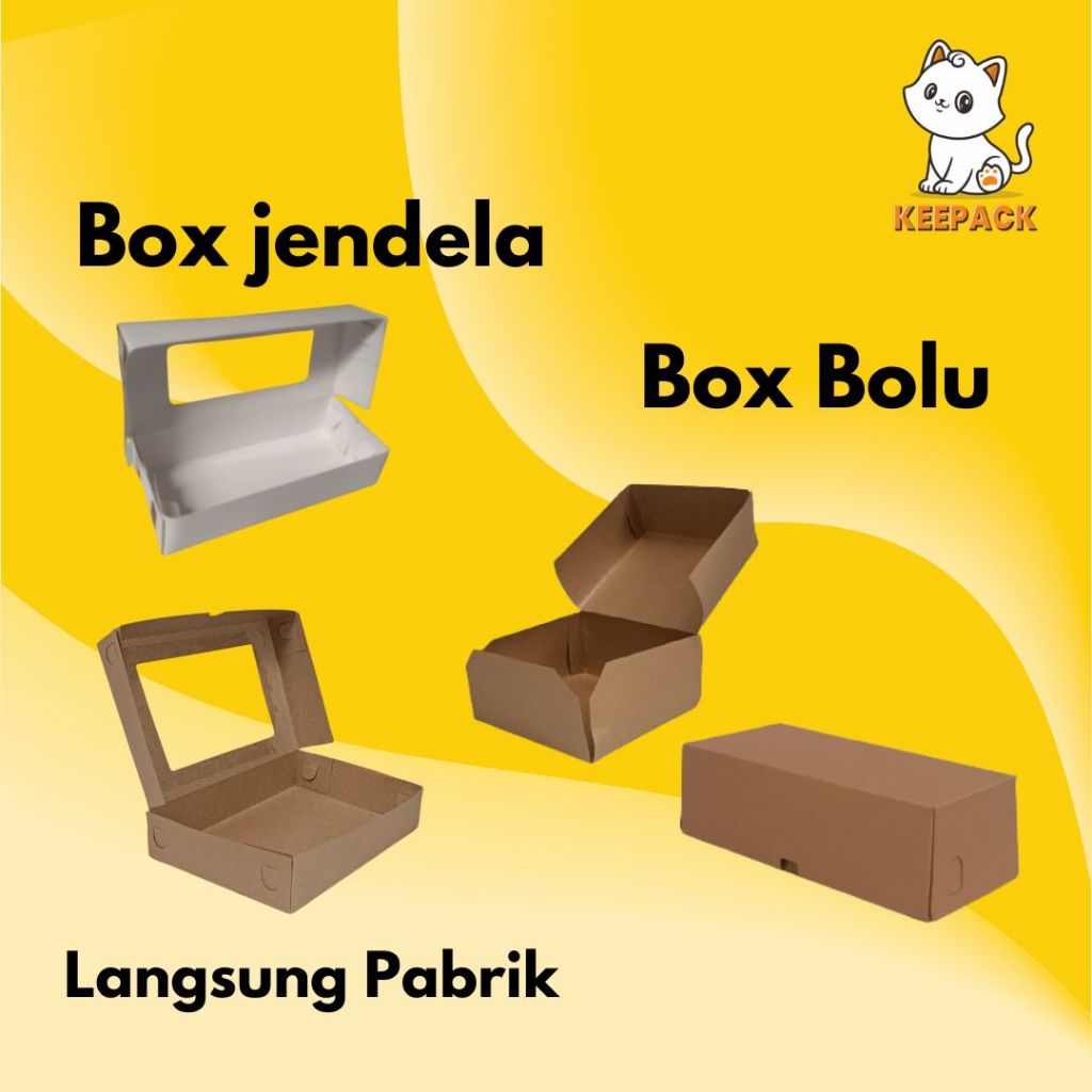 

Dus Box Kraft Ivory Brownis Brownies Bolu Donat Bolu Kukus Pastel Zupa Soup Kue Soes Laminasi Window (Min order 50pcs)