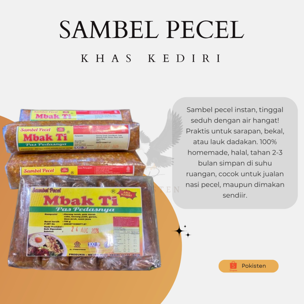 

Ready Sambel Pecel Mbak Ti Khas Kediri Bumbu Pecel Kacang Khas Jawa Timur 200gr 700gr