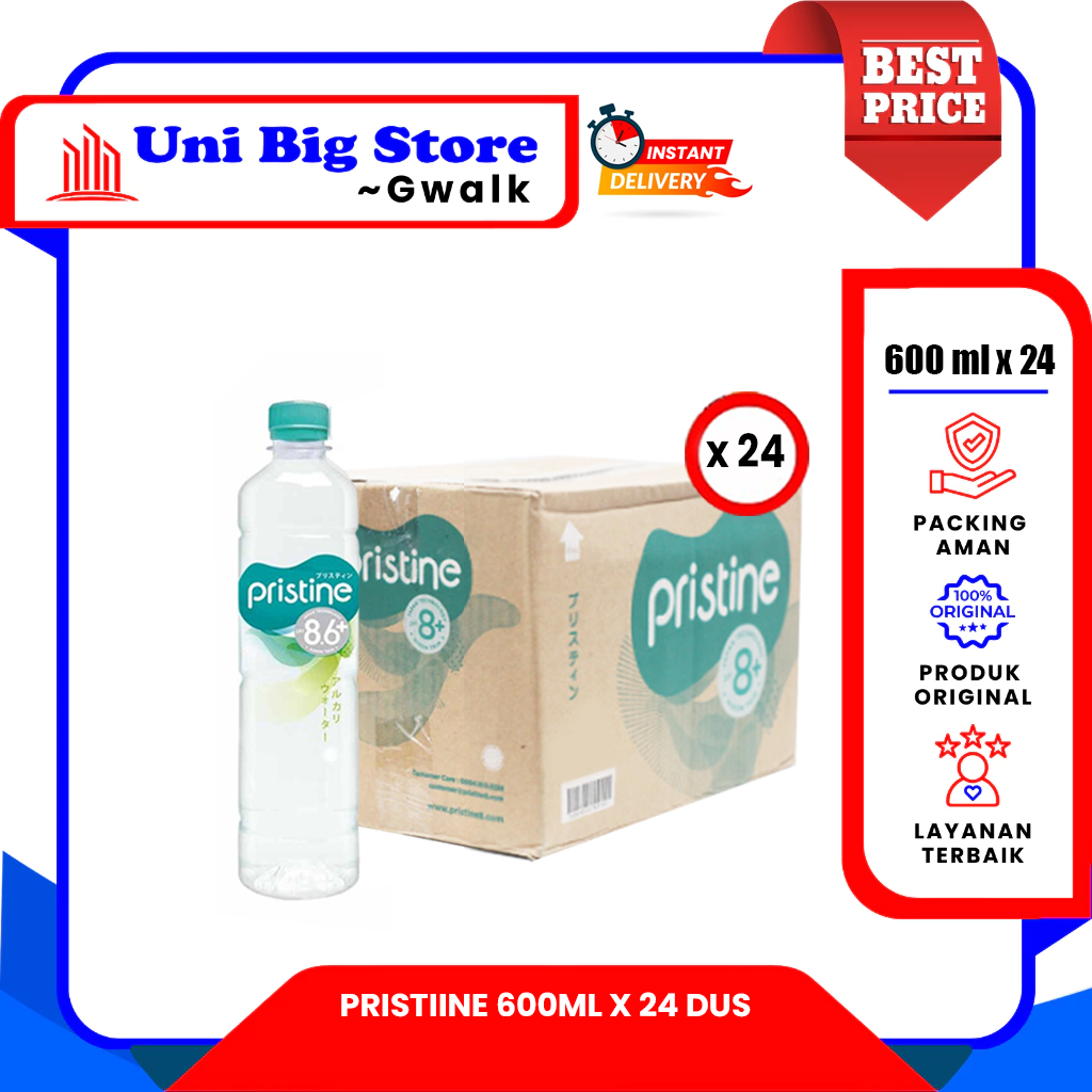 

PRISTINE 8+ AIR MINERAL ALKALI BOTOL DUS - (600 ml x 24 pcs)