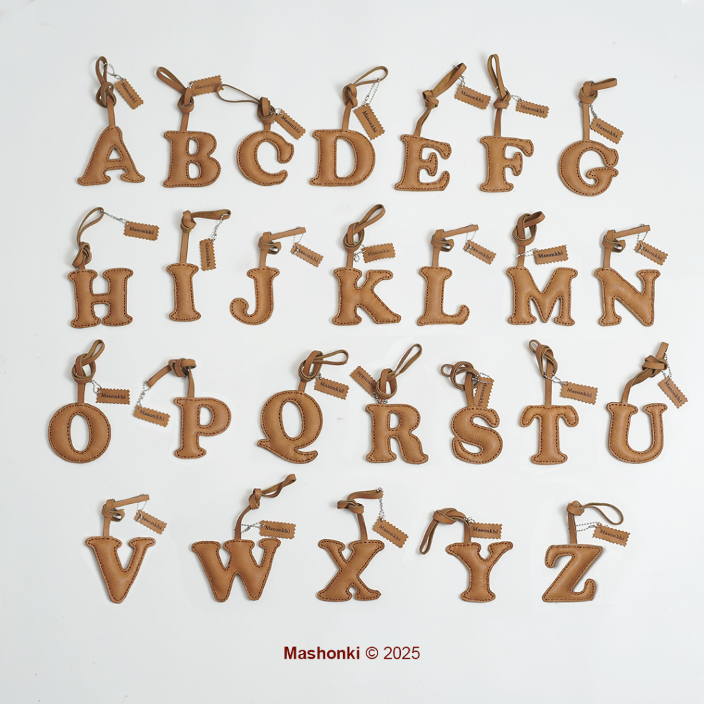 bag charm alfabet 100% kulit asli | MASONKHI