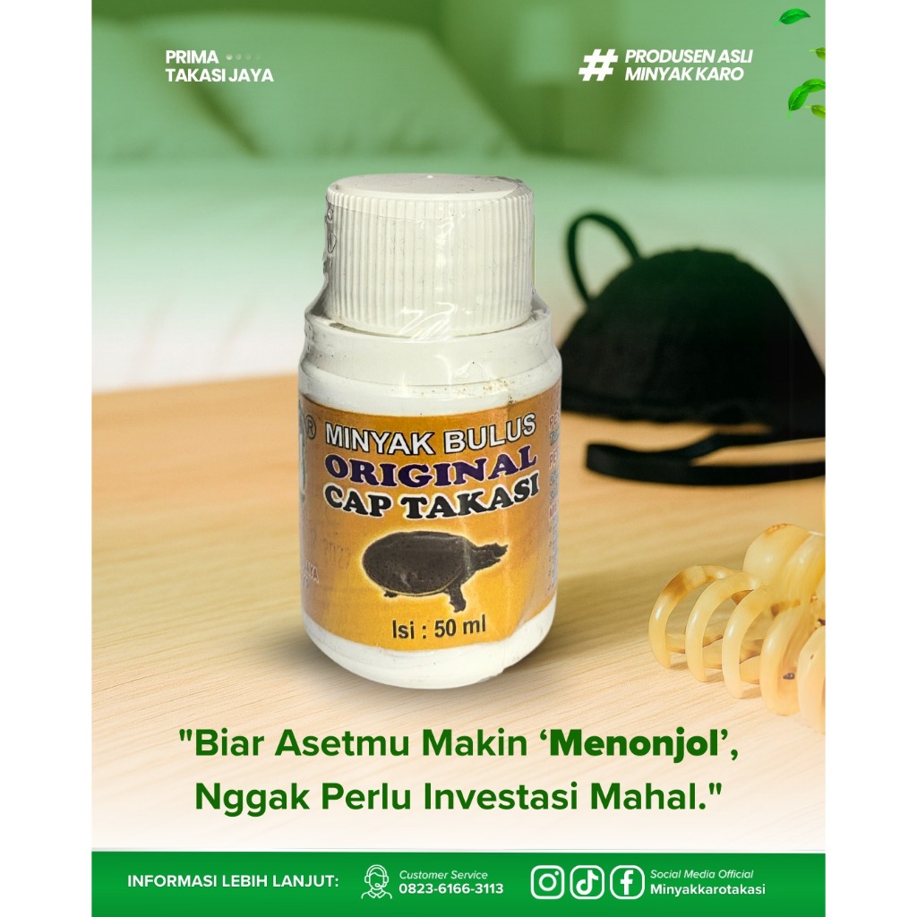Minyak Bulus Cap Takasi Original 50ml | Asli & Terpercaya | Untuk Pria & Wanita | Sudah Halal