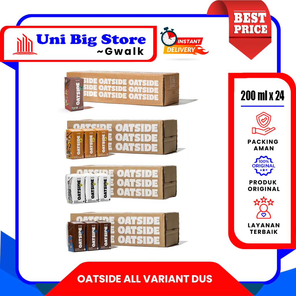 

OATSIDE SUSU OAT STRAW MILK BARISTA - CHOCOLATE - COFFEE - CHOCOMALT DUS - (200 ml x 24 pcs)