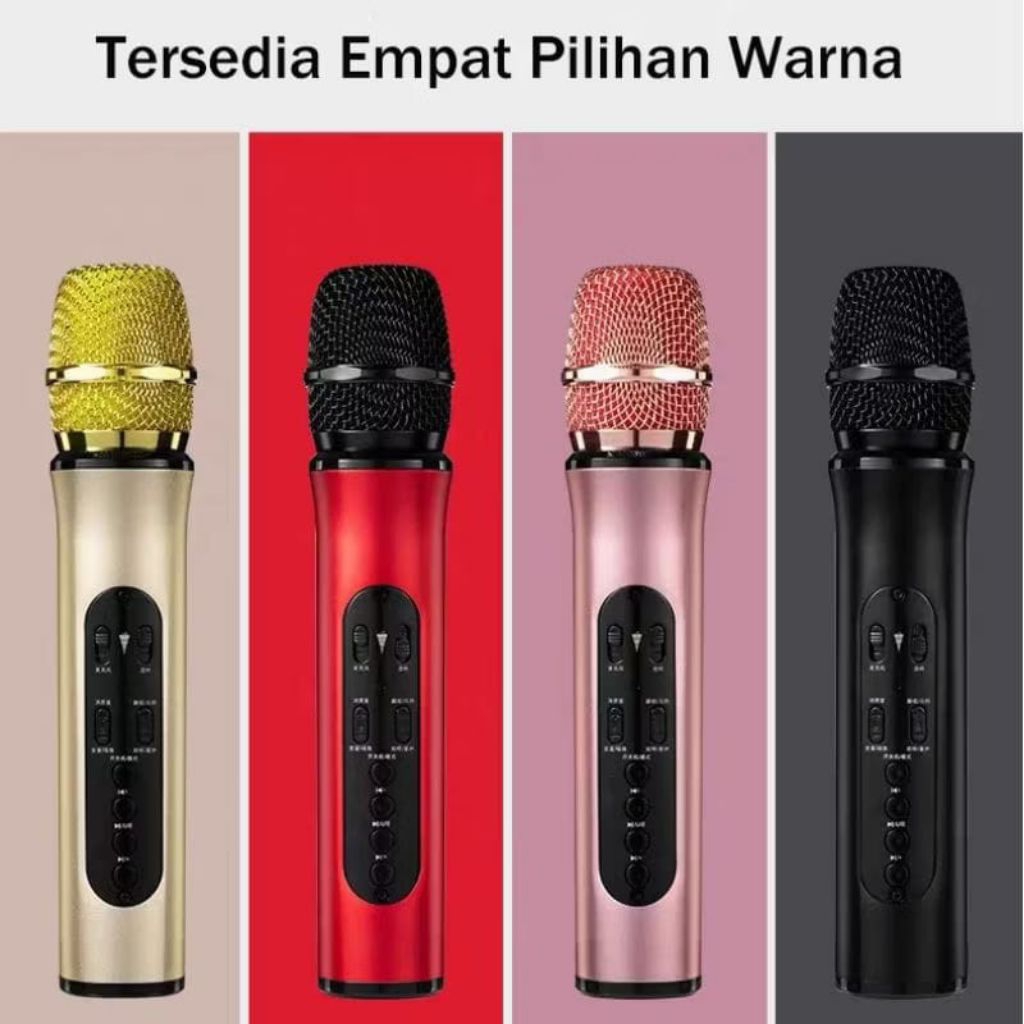 Mic K6L Wireless Bluetooth Karaoke Player UHF Microphone Speaker KTV Efek USB Player Mendukung karao