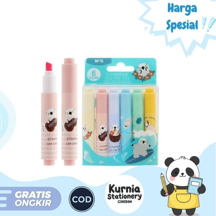 

M&G Highlighter Summer Mini / Textliner Penanda Tulis Lucu AHM29672 – Set ( 6 Warna ) Pastel