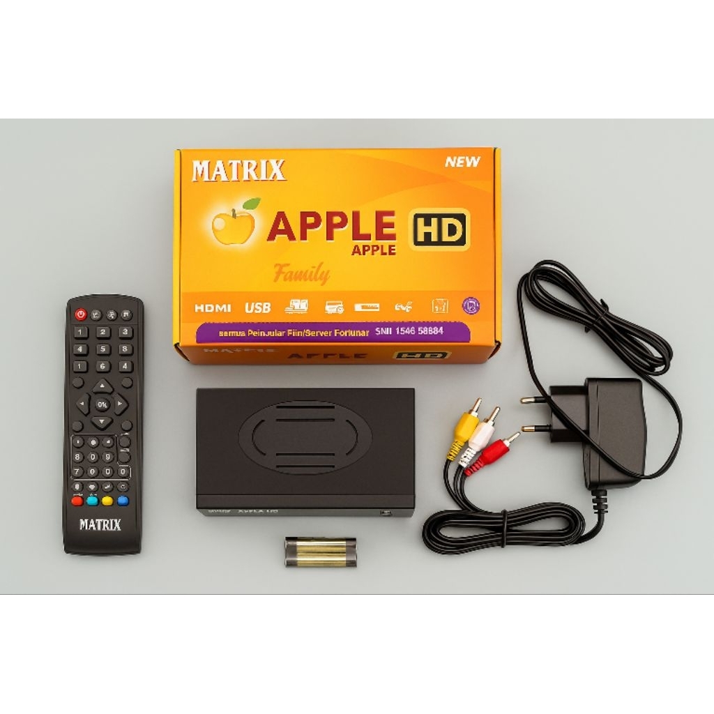 [COD] Set Top Box TV MATRIX DVBT2 APPLE KUNING/SET TOP BOX MATRIX