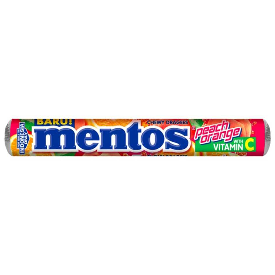 

Mentos Chewy Dragees Peach Orange 37g - Permen Mint Rasa Jeruk Persik