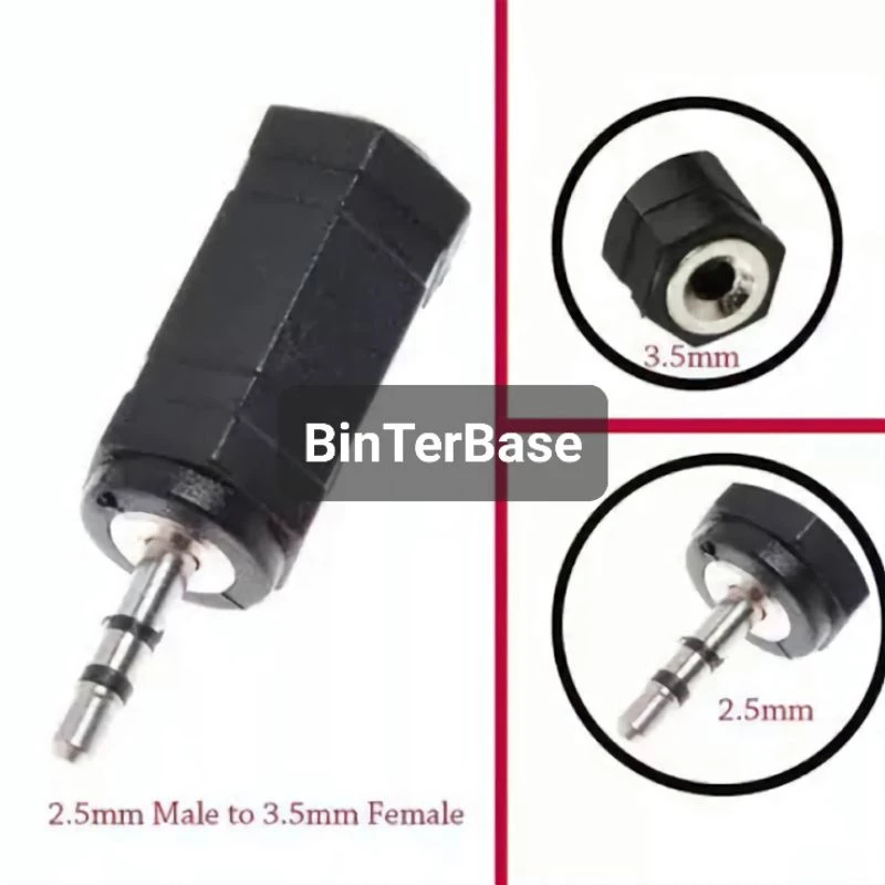 Konverter 2,5mm Male to 3,5mm Female Adapter 2.5 mm to 3.5 mm overfly audio aux connector