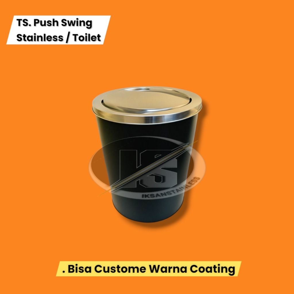 TEMPAT SAMPAH STAINLESS PUSH SWING / TOILET