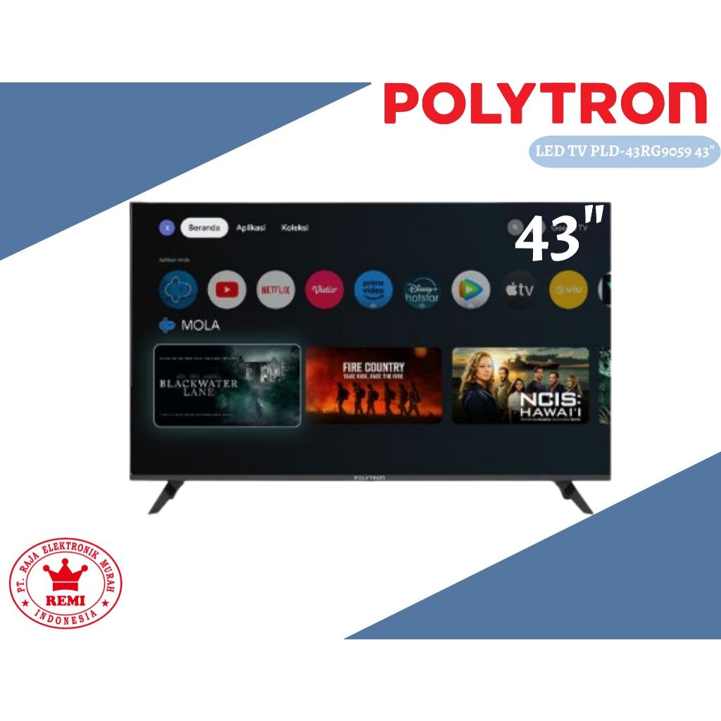 POLYTRON LED TV PLD-43RG9059 Smart Cinemax Google TV 43 Inch